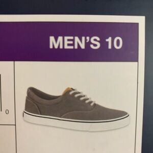 New Izod Men's Rangley Canvas Memory Foam Lace Up Shoes Gray, Size 10